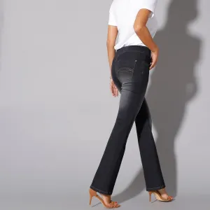 Strečové bootcut džegíny, pre vyššiu postavu