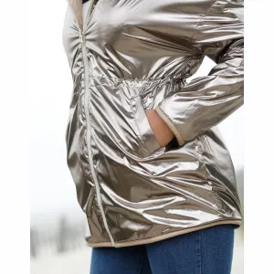 Obojstranná parka, buklé/metalická