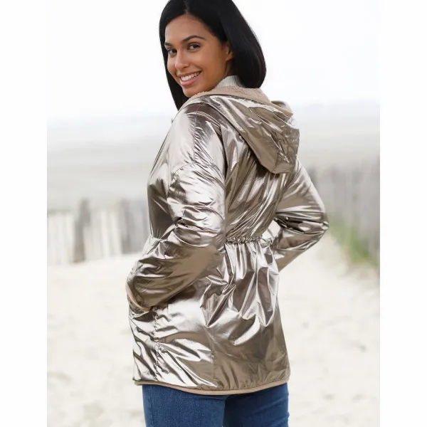 Obojstranná parka, buklé/metalická