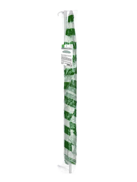 Slnečník plážový 230 cm, HAPPY GREEN, zelené pruhy