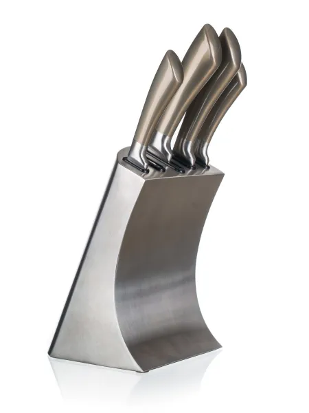 Sada nožov METALLIC PLATINUM v stojane 5 ks