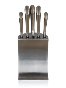 Sada nožov METALLIC PLATINUM v stojane 5 ks