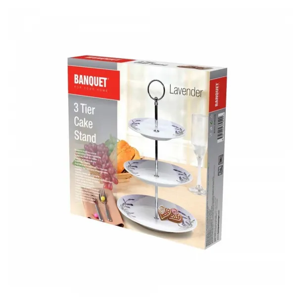 Banquet Lavender 3-poschodový stojan na cukrovinky