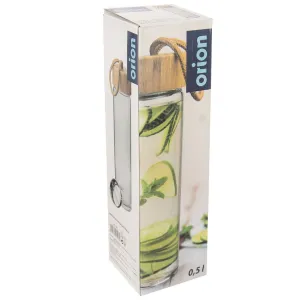 Fľaša sklo / bambus 0,5 l
