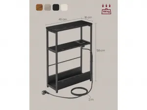 SONGMICS Odkládací stolek s USB Vasagle Jinad černý