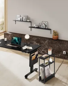 SONGMICS Odkládací stolek s USB Vasagle Jinad černý