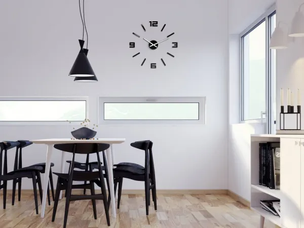 ModernClock Nástěnné samolepící hodiny Arabic 50 cm černé/stříbrné