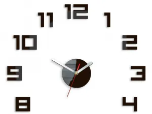 ModernClock Nástěnné samolepící hodiny Digit 50 cm wenge