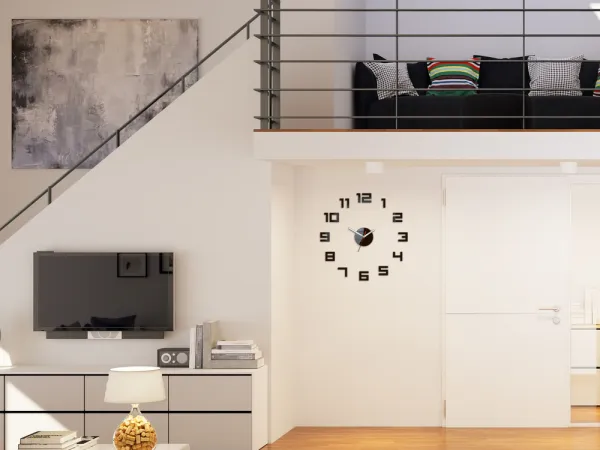 ModernClock Nástěnné samolepící hodiny Digit 50 cm wenge