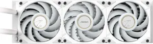 GIGABYTE vodní chladič AORUS WATERFORCE X II 360I, 3x 120mm Fan, ARGB, LCD Displej, Bílá