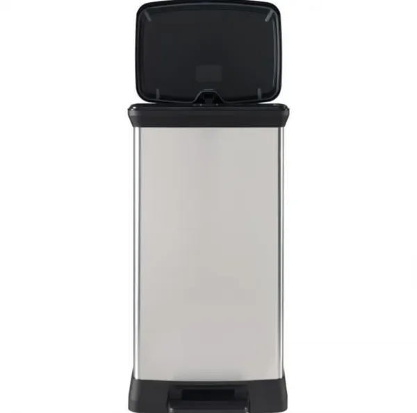 Kôš Curver® DECO PEDAL BIN, 50 lit., 39x29x73 cm, čierny/strieborný, na odpad