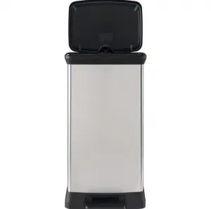 Kôš Curver® DECO PEDAL BIN, 50 lit., 39x29x73 cm, čierny/strieborný, na odpad