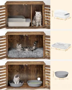 FEANDREA Box na toaletu pre mačky hnedý 80 x 49 x 53 cm