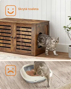 FEANDREA Box na toaletu pre mačky hnedý 80 x 49 x 53 cm