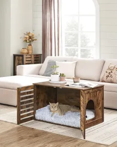 FEANDREA Box na toaletu pre mačky hnedý 80 x 49 x 53 cm