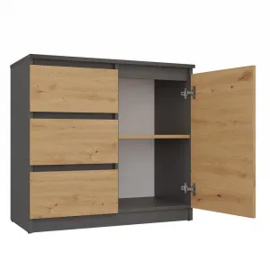TP Living Komoda so zásuvkami 80 cm dub artisan/antracit