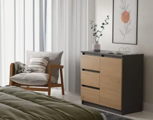 TP Living Komoda so zásuvkami 80 cm dub artisan/antracit