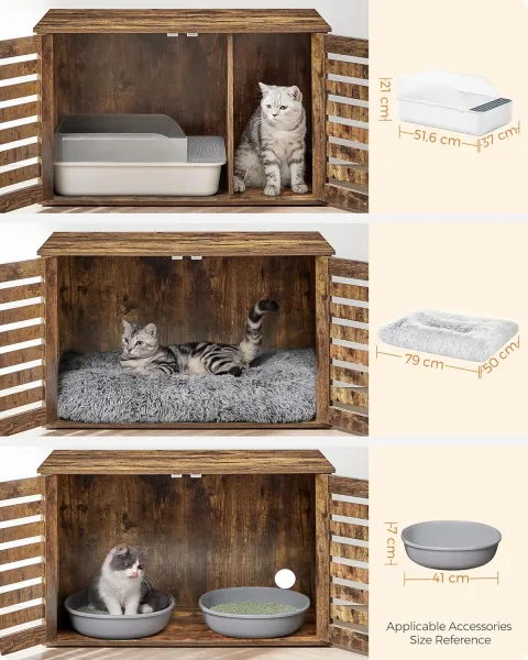 FEANDREA Box na toaletu pre mačky hnedý 80 x 49 x 53 cm