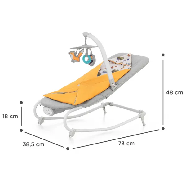 Hojdacie kresielko s melódiou Kinderkraft Felio 2 Forest Yellow