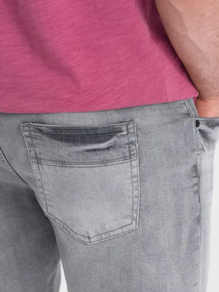Originálne pánske kraťasy rifľové šedé