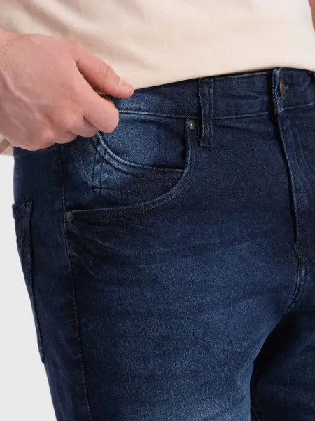 Originálne pánske kraťasy rifľové tmavo modré