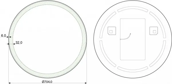 HOPA - Zrkadlo s LED osvetlením BRILON - Priemer - 70 cm OLNZBRIL70