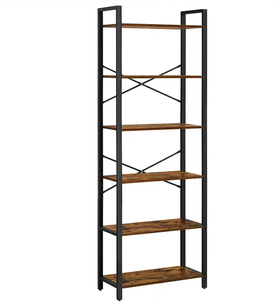 VASAGLE Regál 6 políc priemyselný 66 x 186 x 30 cm