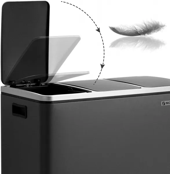 SONGMICS Odpadkový kôš na triedený odpad 3 x 18 l čierny