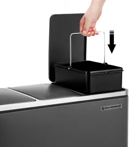 SONGMICS Odpadkový kôš Recycle čierny