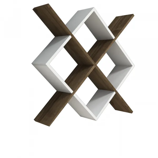 Nástenná polica Semo - Walnut, White