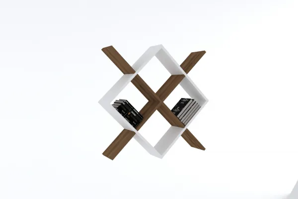 Nástenná polica Semo - Walnut, White