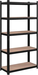 SONGMICS Regál s vysokou nosnosťou 180 x 90 x 40 cm čierny