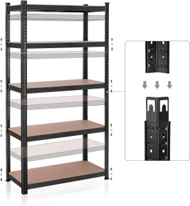 SONGMICS Regál s vysokou nosnosťou 100 x 200 x 50 cm čierna