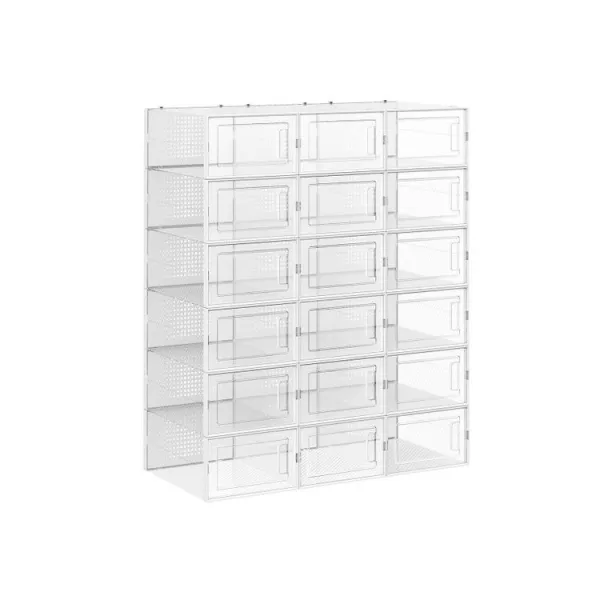 VASAGLE Priehľadné úložné boxy 18 ks