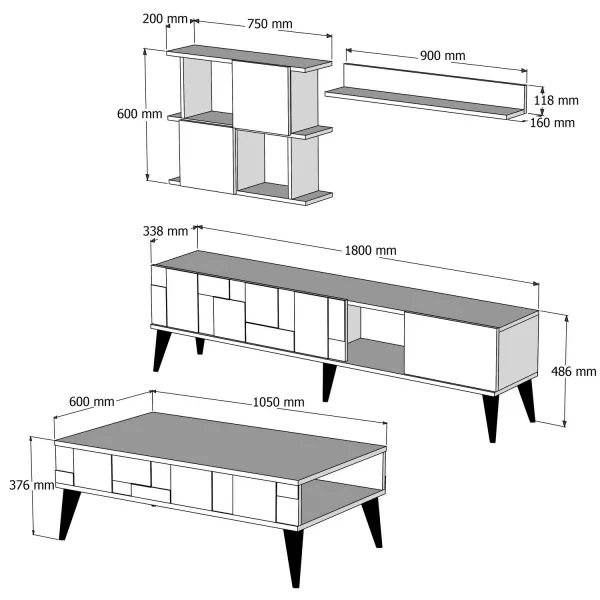 Living Room Furniture Set Madrid - White