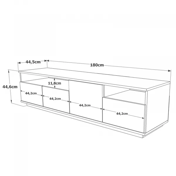 Hanah Home TV stolek FR5 180 cm borovice/bílý