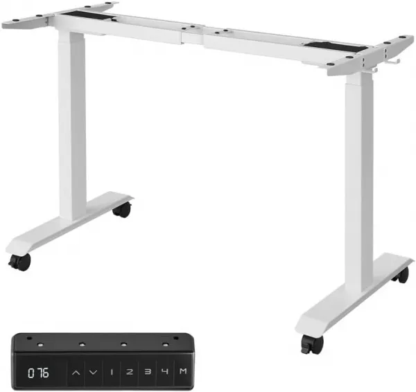 SONGMICS Nastaviteľný elektrický rám stola 107-175 cm biely
