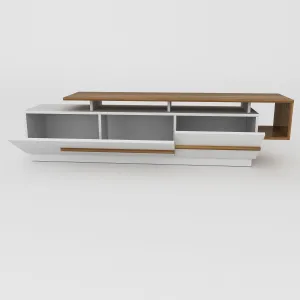 TV stolík Pia - Walnut, White