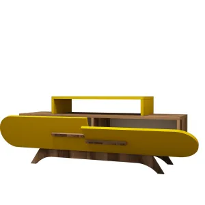 TV stolík Rose Walnut Yellow