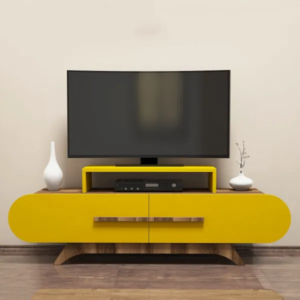 TV stolík Rose Walnut Yellow
