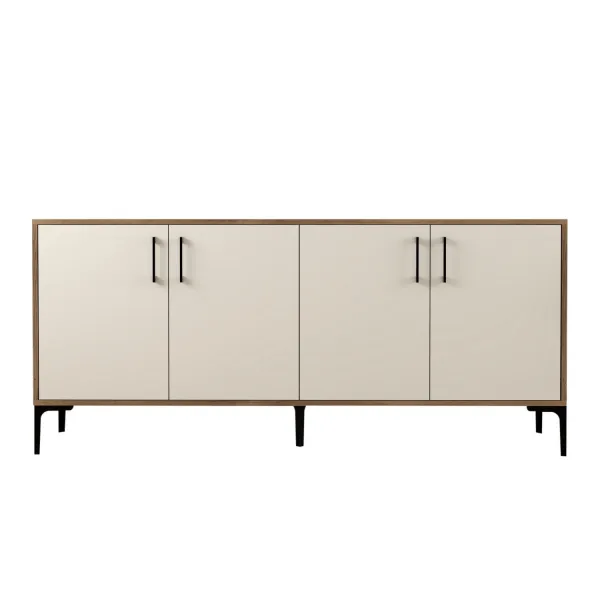Konzolový stolík Kiev - Walnut, Cream