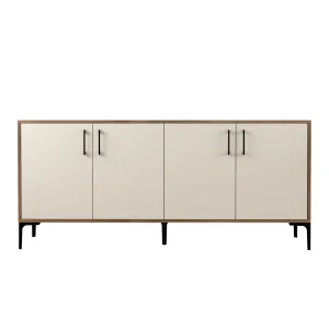 Konzolový stolík Kiev - Walnut, Cream