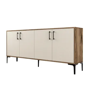 Konzolový stolík Kiev - Walnut, Cream