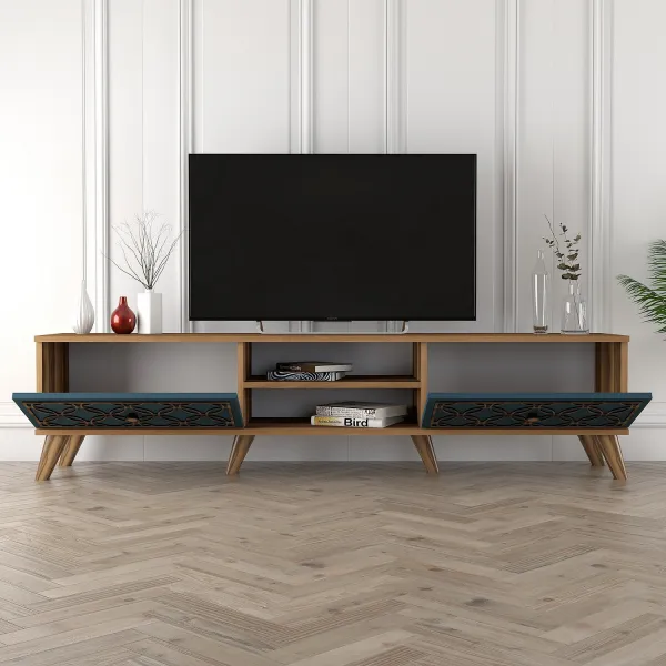 TV stolík Class - Walnut, Chalcedony