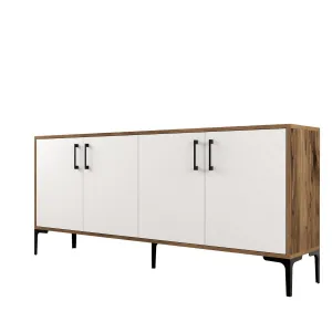 Konzolový stolík Kiev - Walnut, White
