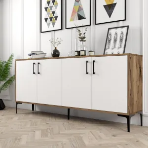Konzolový stolík Kiev - Walnut, White