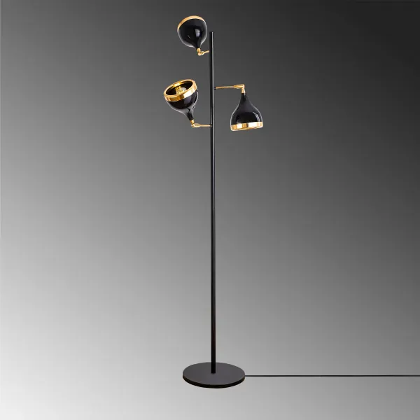 ASIR Stojacia lampa YILDO - 7022 čierna zlatá