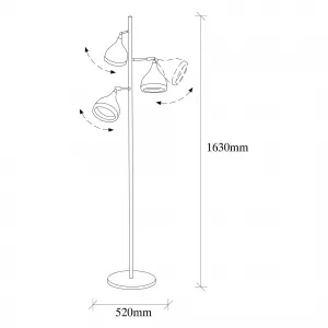 Opviq Stojacia lampa Yıldo 163 cm čierna-medená