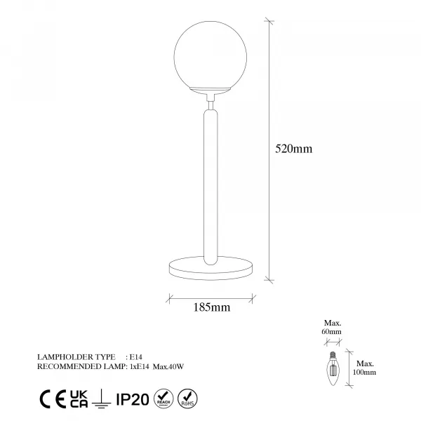 ASIR Stolná lampa KING - 11463