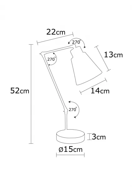 ASIR Stolná lampa MANAVGAT - N-598 biela